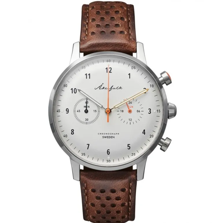 Chronograph | 12h/24h White Brown