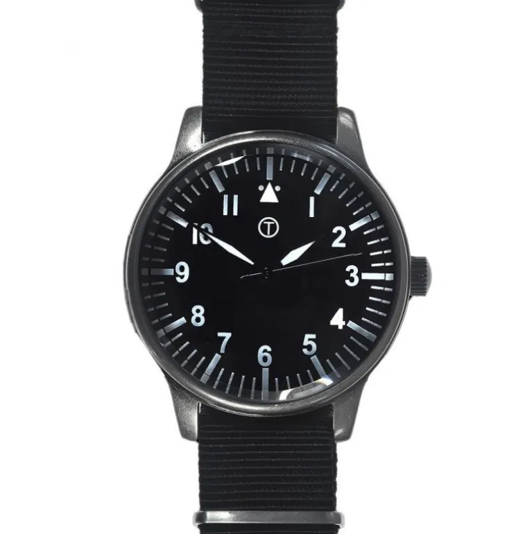 Classic Retro 44mm XL Design Military Watch with 12 Hour Dial Format