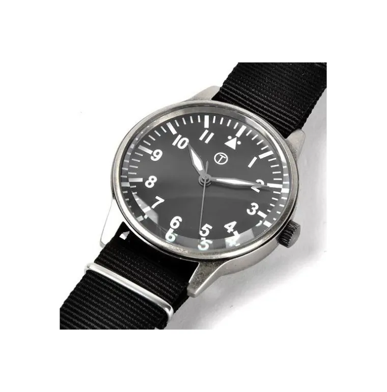 Classic Retro 44mm XL Design Military Watch with 12 Hour Dial Format