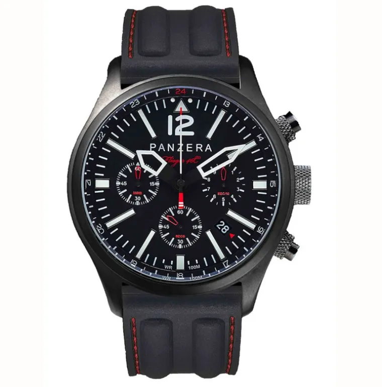 Flieger 46 Chronograph Black Red