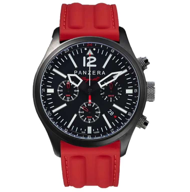 Flieger 46 Chronograph Black Red