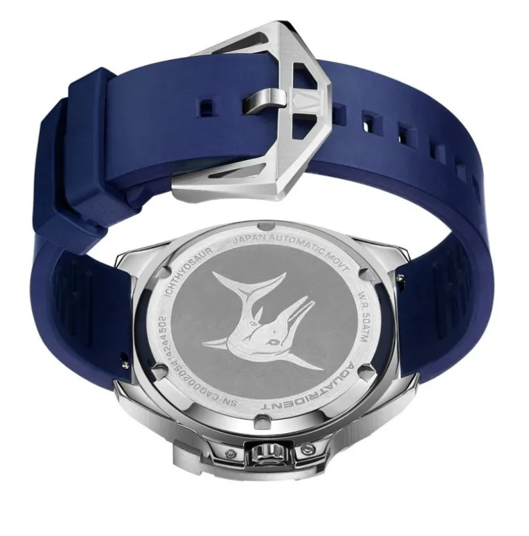 ichthyosaur_m_diver_carbo_2.webp Ichthyosaur 500M Diver Carbon Fiber Bezel Blue Dial Blue Fluororubber 45mm