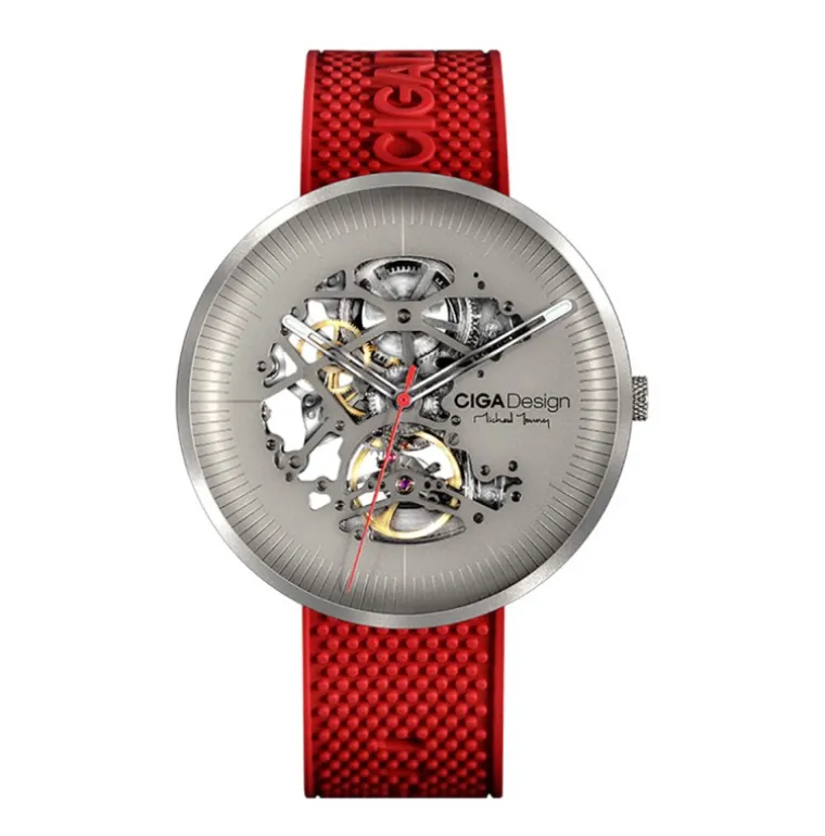 Michael Young Series Titanium Automatic Skeleton Red