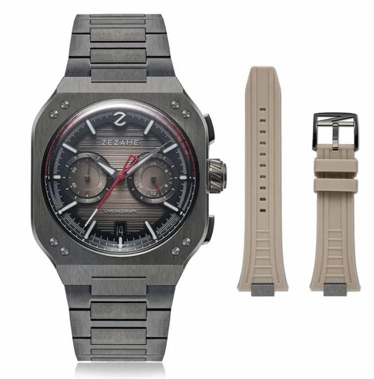 night_hawk_chronograph_kh_2.webp Night Hawk Chronograph Khaki Dial with Gunmetal Grey Case 40.5mm