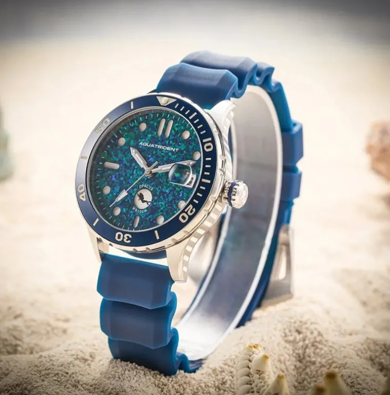 Ocean Watch Deep Blue Opal Dial Blue Silicon Strap 36mm