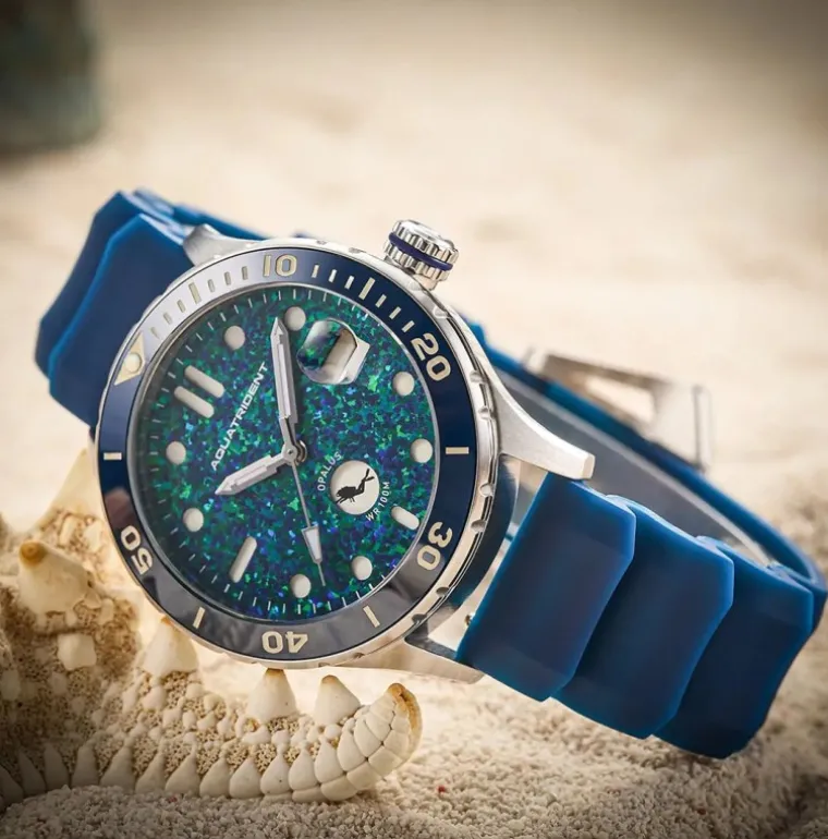 ocean_watch_deep_blue_opa_7.webp Ocean Watch Deep Blue Opal Dial Blue Silicon Strap 36mm