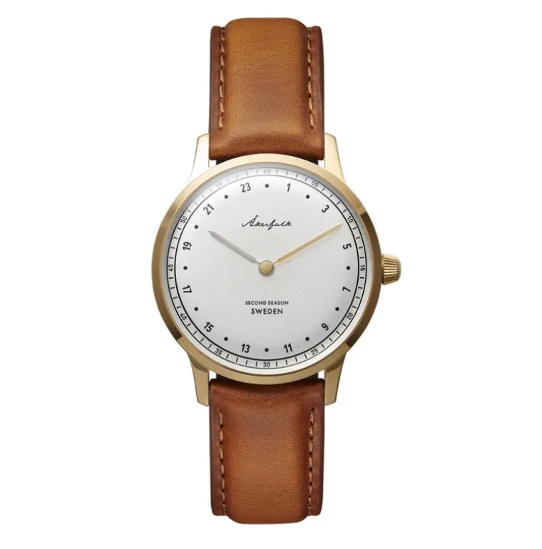 Second Season Gold White with Brown Leather