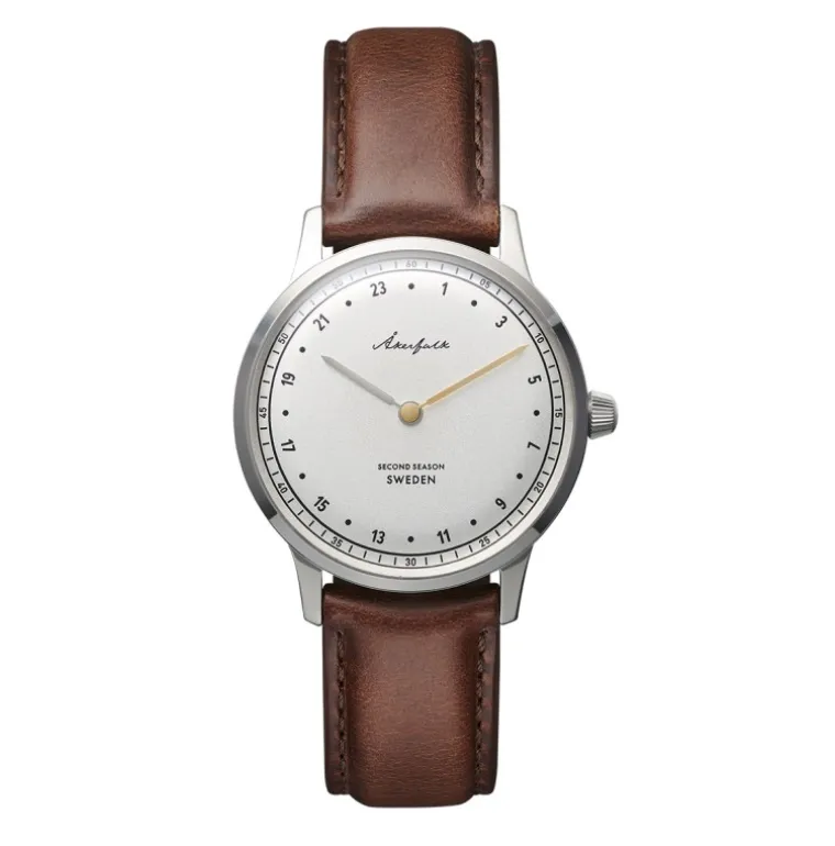 Second Season Silver White with Brown Leather