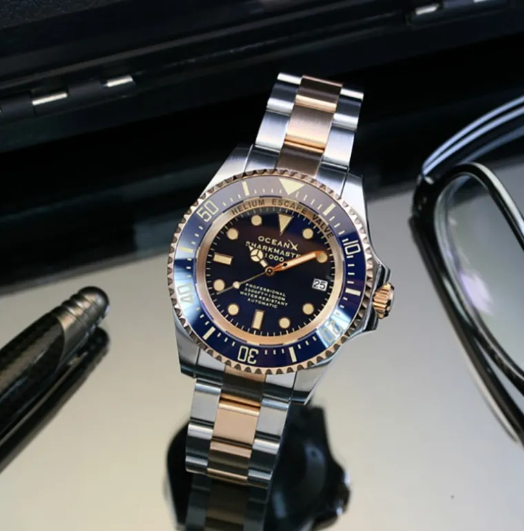 sharkmaster__rosegold_blu_1.webp SHARKMASTER 1000 Rosegold Blue