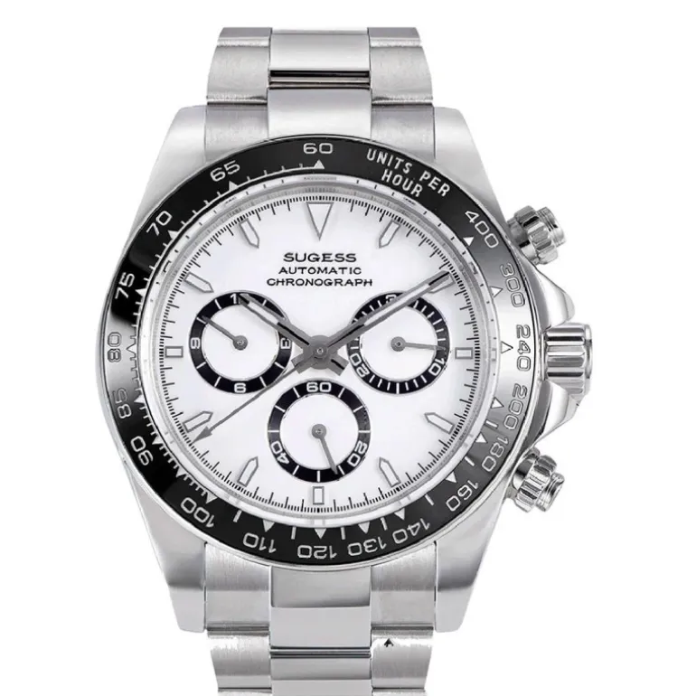 Sugess S418-2 Automatic Chronograph White Ceramic insert