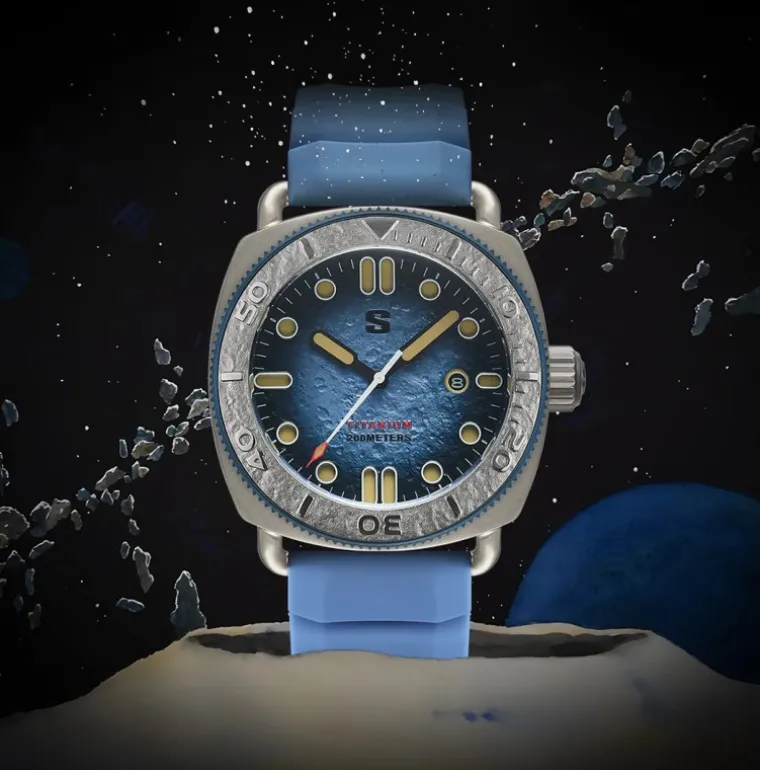 TITANIUM Defender Blue Lunar Dial Blue Silicon Strap