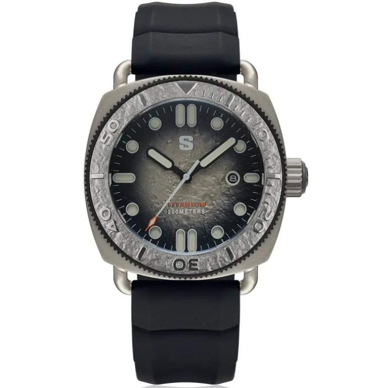 TITANIUM Defender Grey Lunar Dial Black Silicon Strap