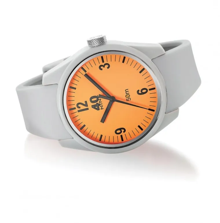BASIC 43MM Grey-Orange (Fondello e Cassa graffiati)